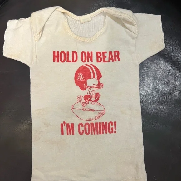 1980s Vintage Bear Bryant T-shirt too cute! University of Alabama football 24mos - Picture 1 of 4